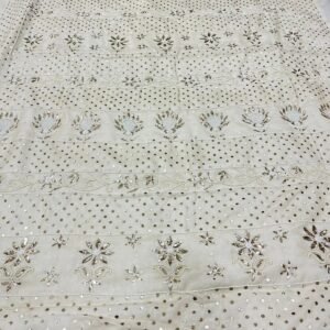 Designer Lucknowi Mukaish & Pearl Work Saree
