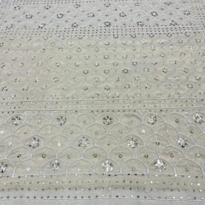 Designer Lucknowi Mukaish & Pearl Work Saree