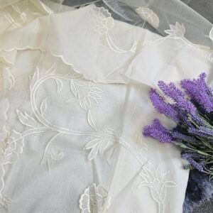 Pure Mul Chanderi With Applique Work