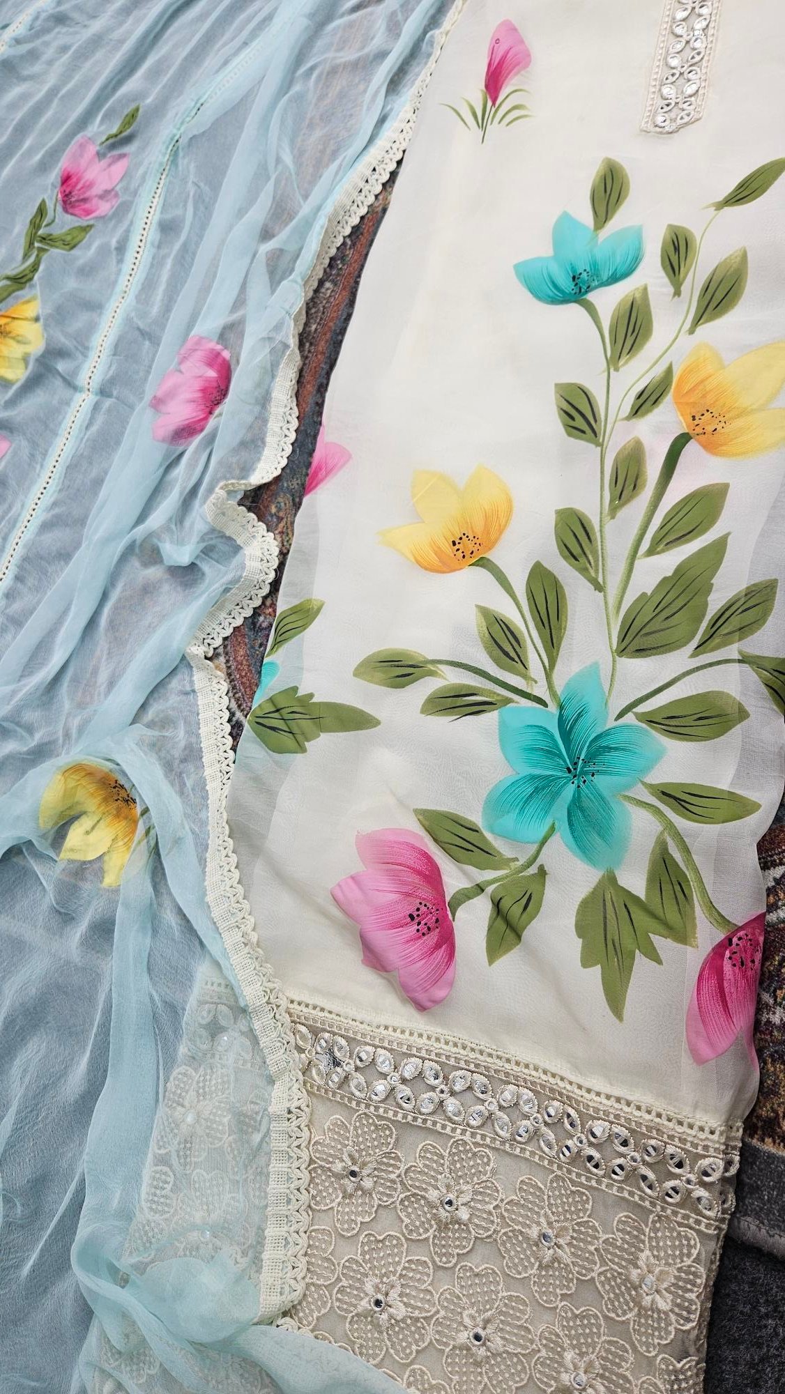 Muslin Handpaint Boutique Dress - S000274C - Image 6