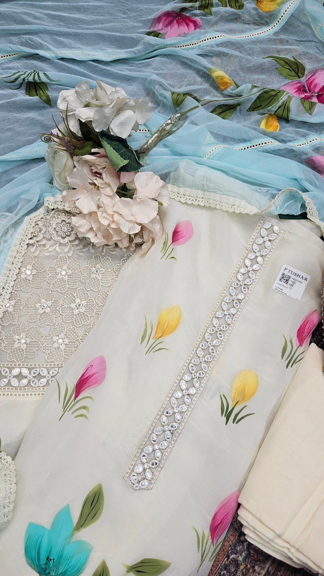 Muslin Handpaint Boutique Dress - S000274C - Image 4