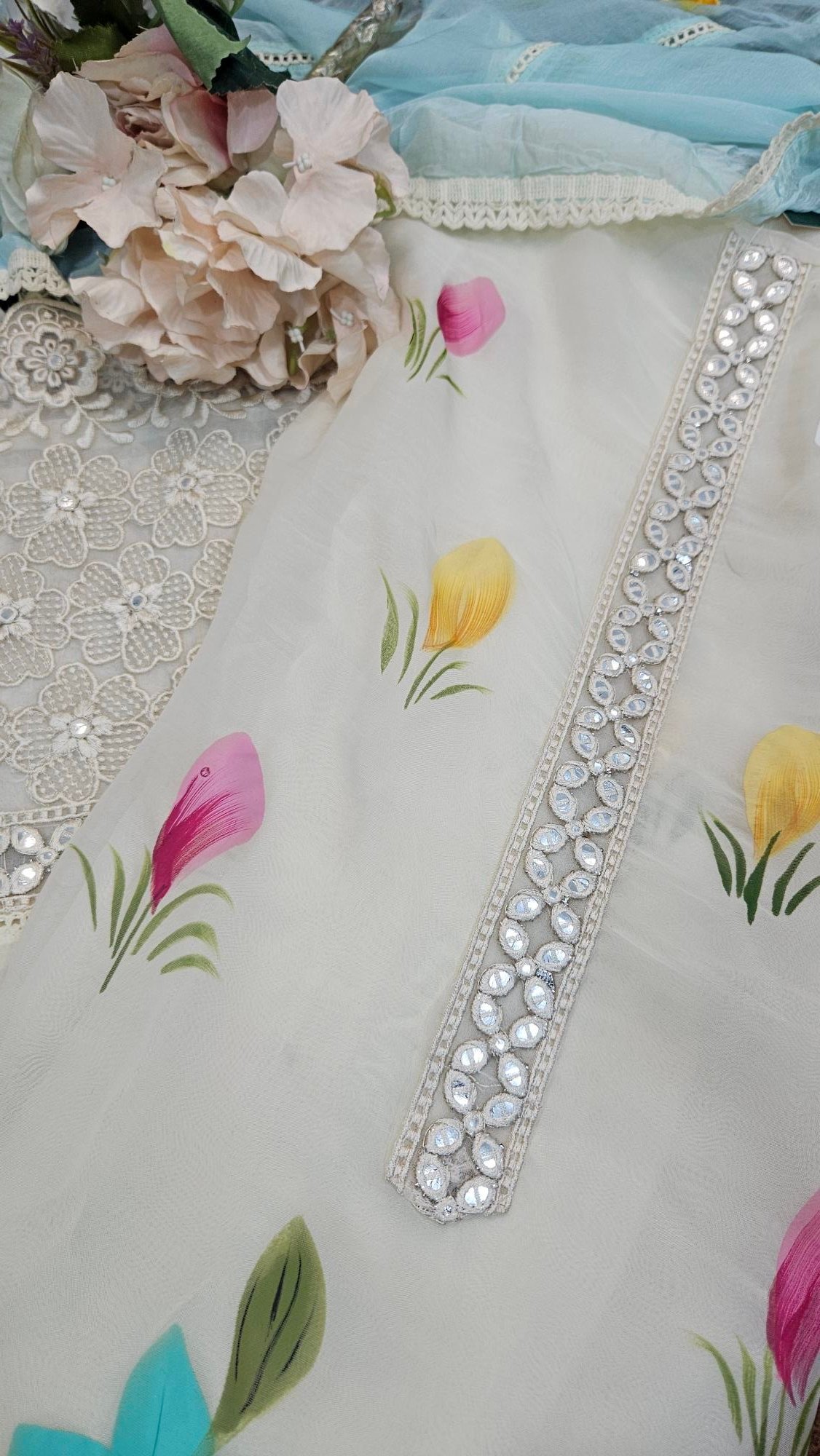 Muslin Handpaint Boutique Dress - S000274C - Image 9