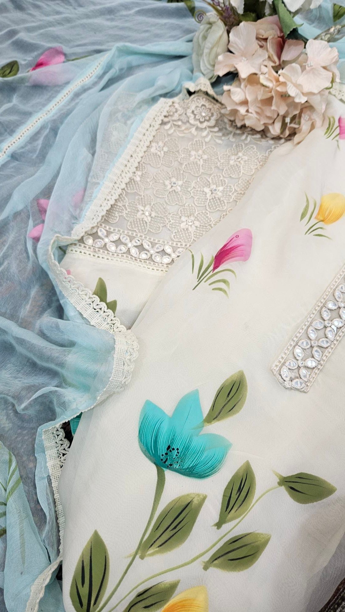 Muslin Handpaint Boutique Dress - S000274C - Image 10