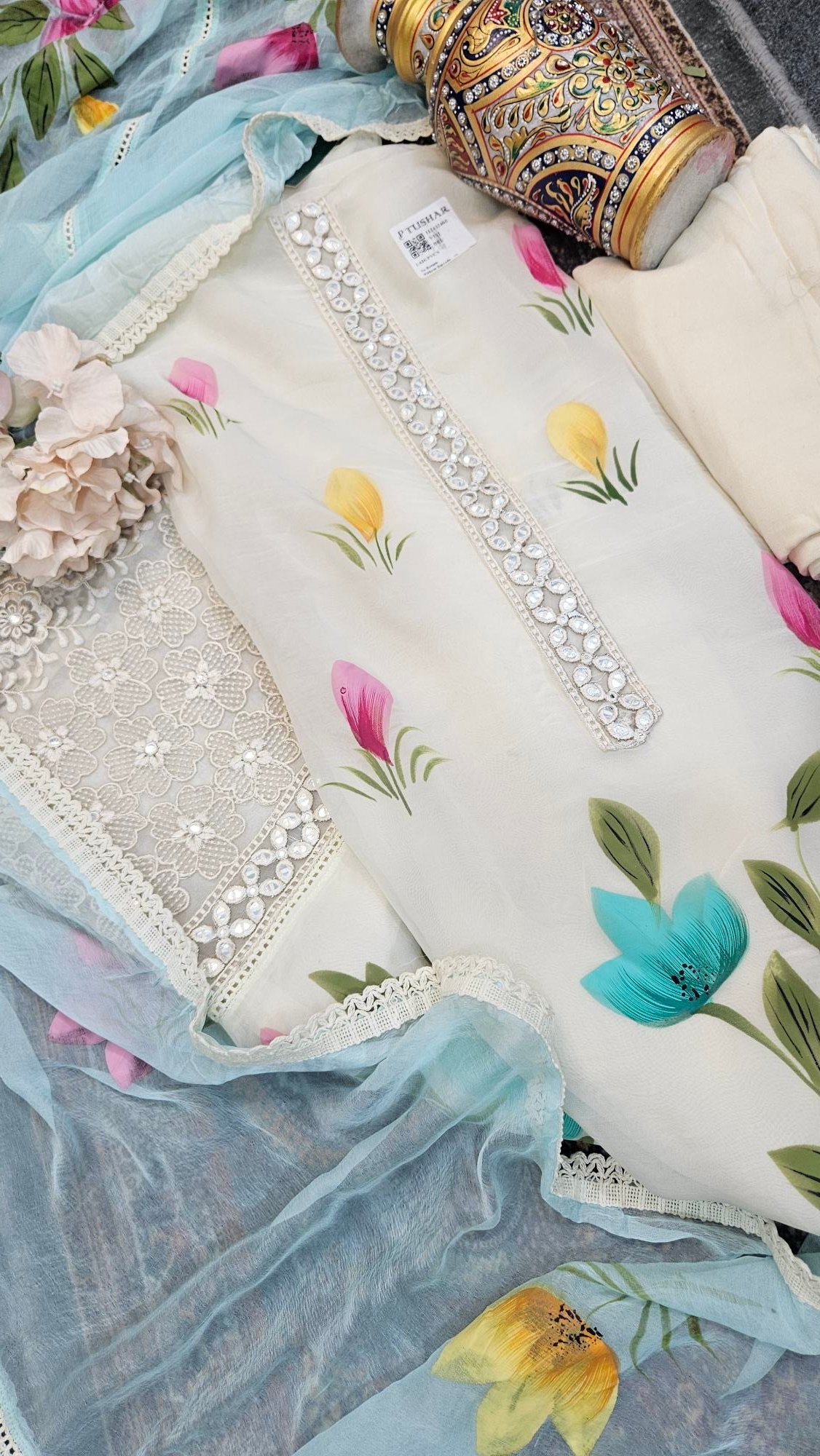 Muslin Handpaint Boutique Dress - S000274C - Image 2