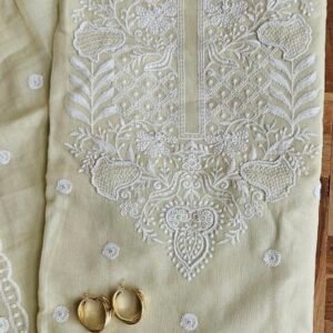 Pure Mul-Chanderi Chikankari Dress – S000391C