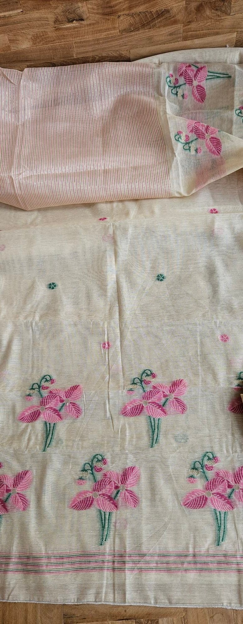 Pure Tassar Jamdani Weaving Dress - S000427C - Image 5