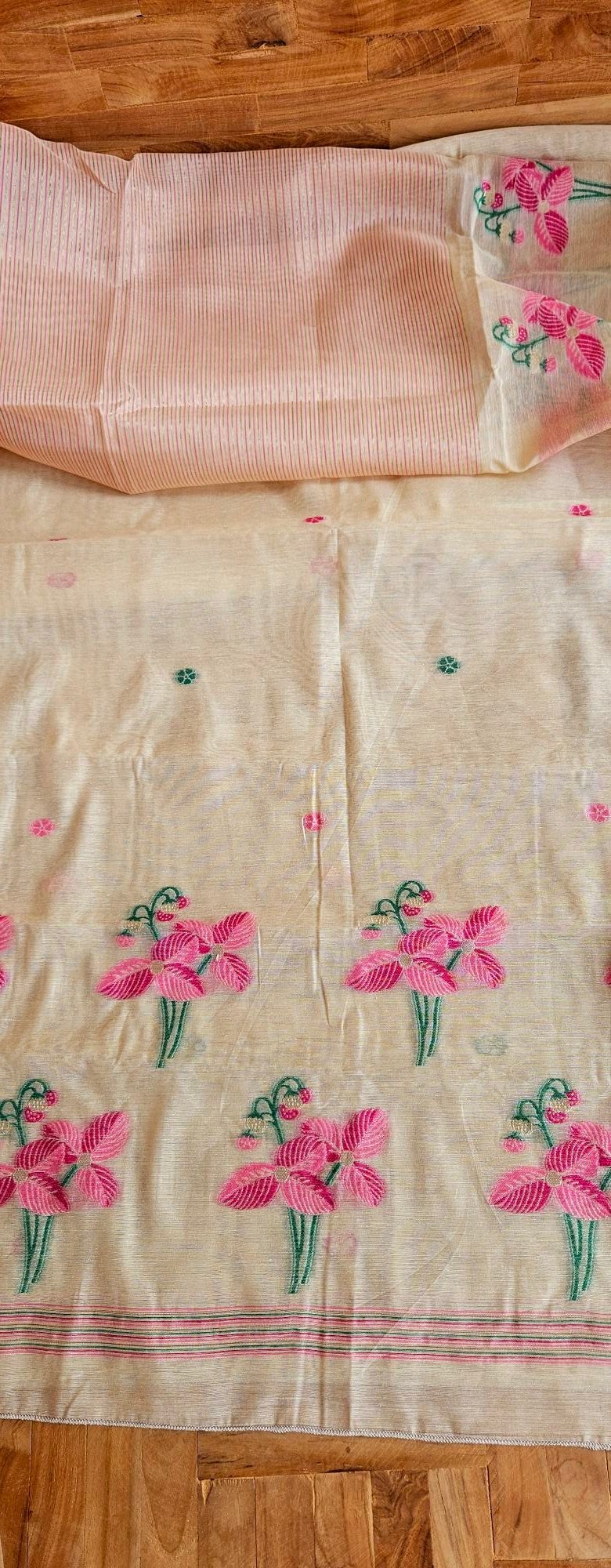 Pure Tassar Jamdani Weaving Dress - S000427C - Image 4