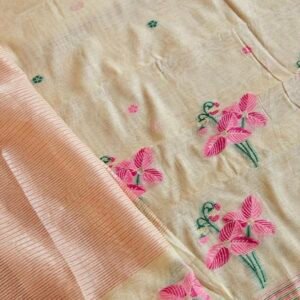 Pure Tassar Jamdani Weaving Dress – S000427C