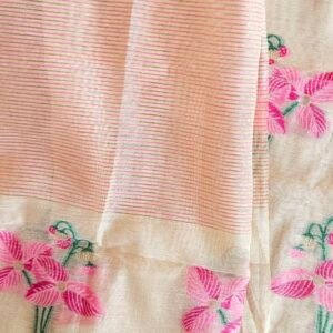 Pure Tassar Jamdani Weaving Dress – S000427C