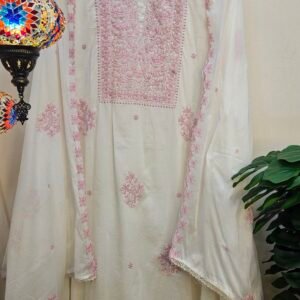 Pure Mal Mal Cotton Chikankari Dress