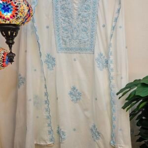 Pure Mal Mal Cotton Chikankari Dress