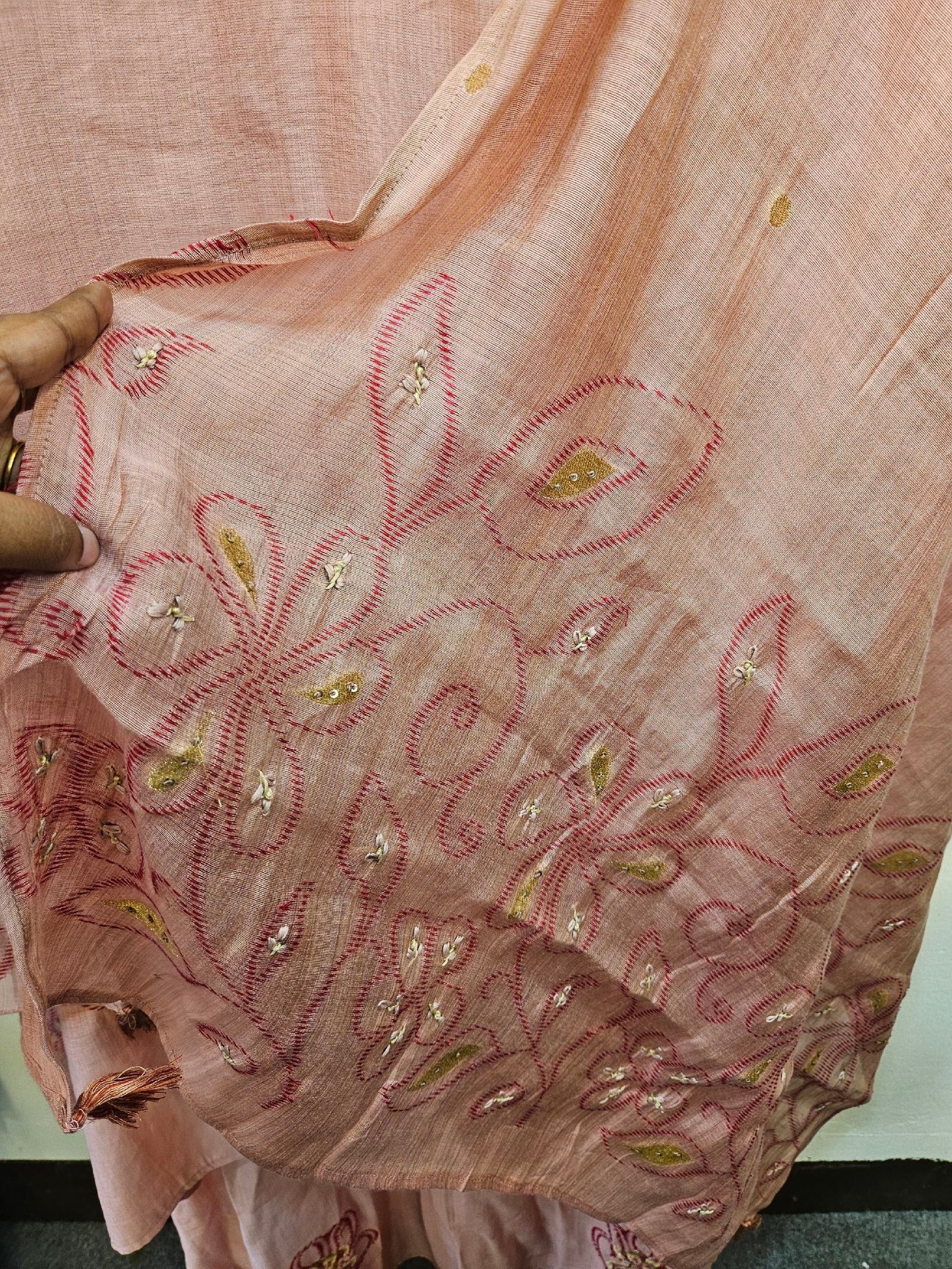 Soft Tassar Jamdani Weaving Boutique Dress - Image 8