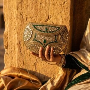 Luxury Kundan Clutch | Embellished Bag – S001262C