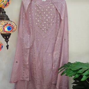 Pure Mul Chanderi Pitta Work Boutique Dress