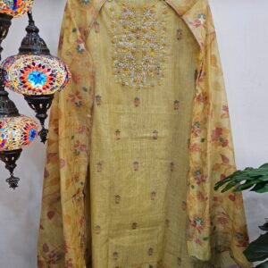 Pure Tassar Silk French-Knot Boutique Dress