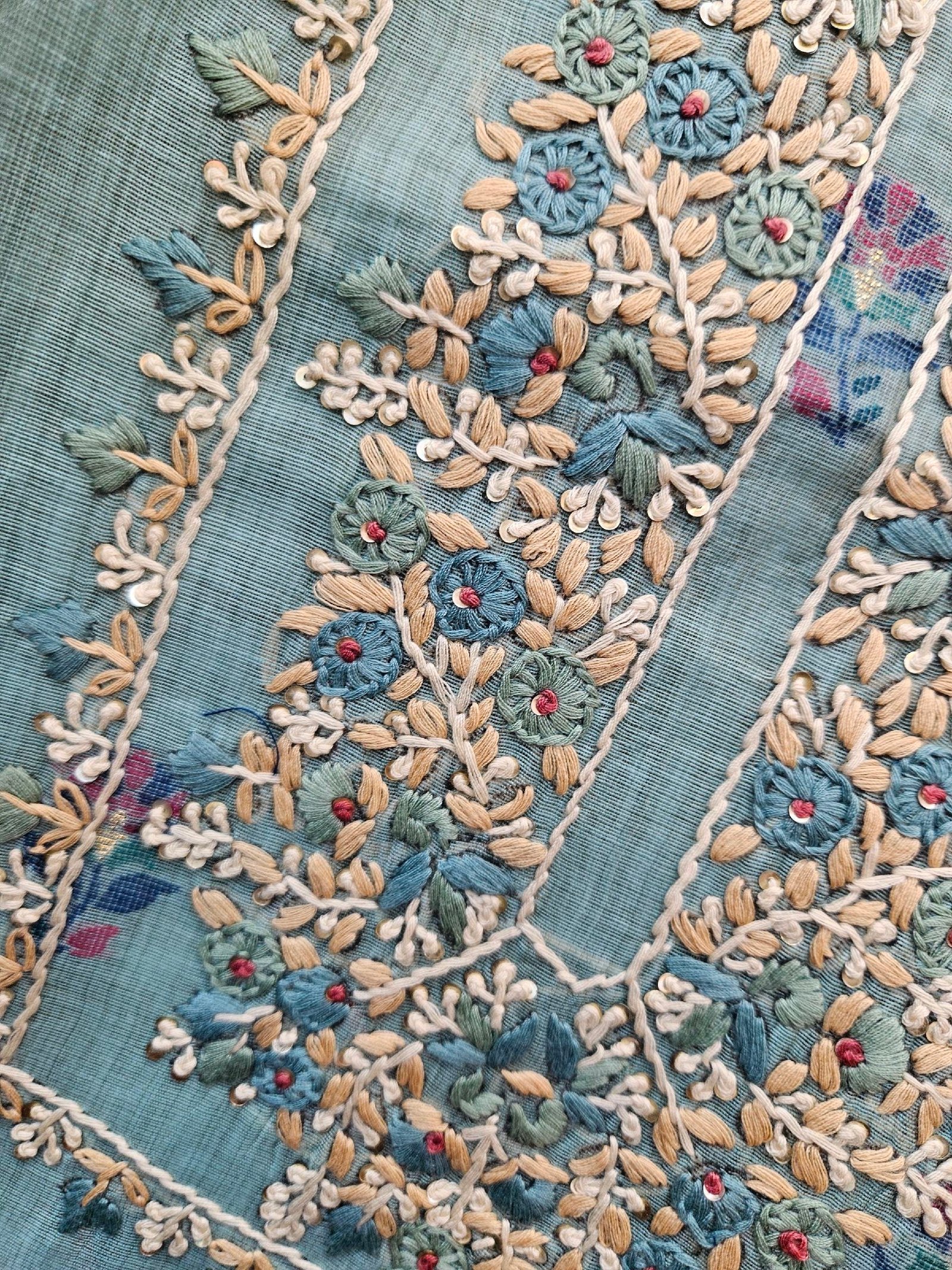 Pure Tassar Silk French-Knot Boutique Dress - Image 2