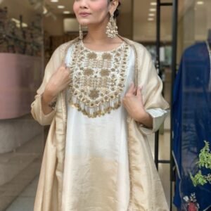 Pure Tissue Silk Fabric Stitched Dress – S002058C