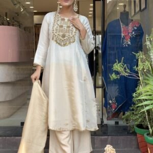 Pure Tissue Silk Fabric Stitched Dress – S002058C