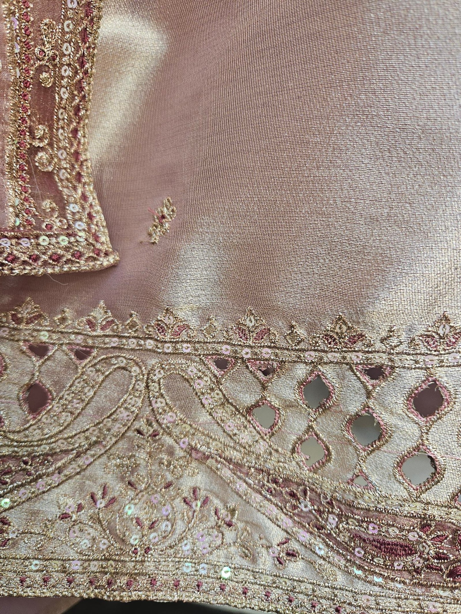 Pure Banarasi Tissue Silk Dress - Image 6