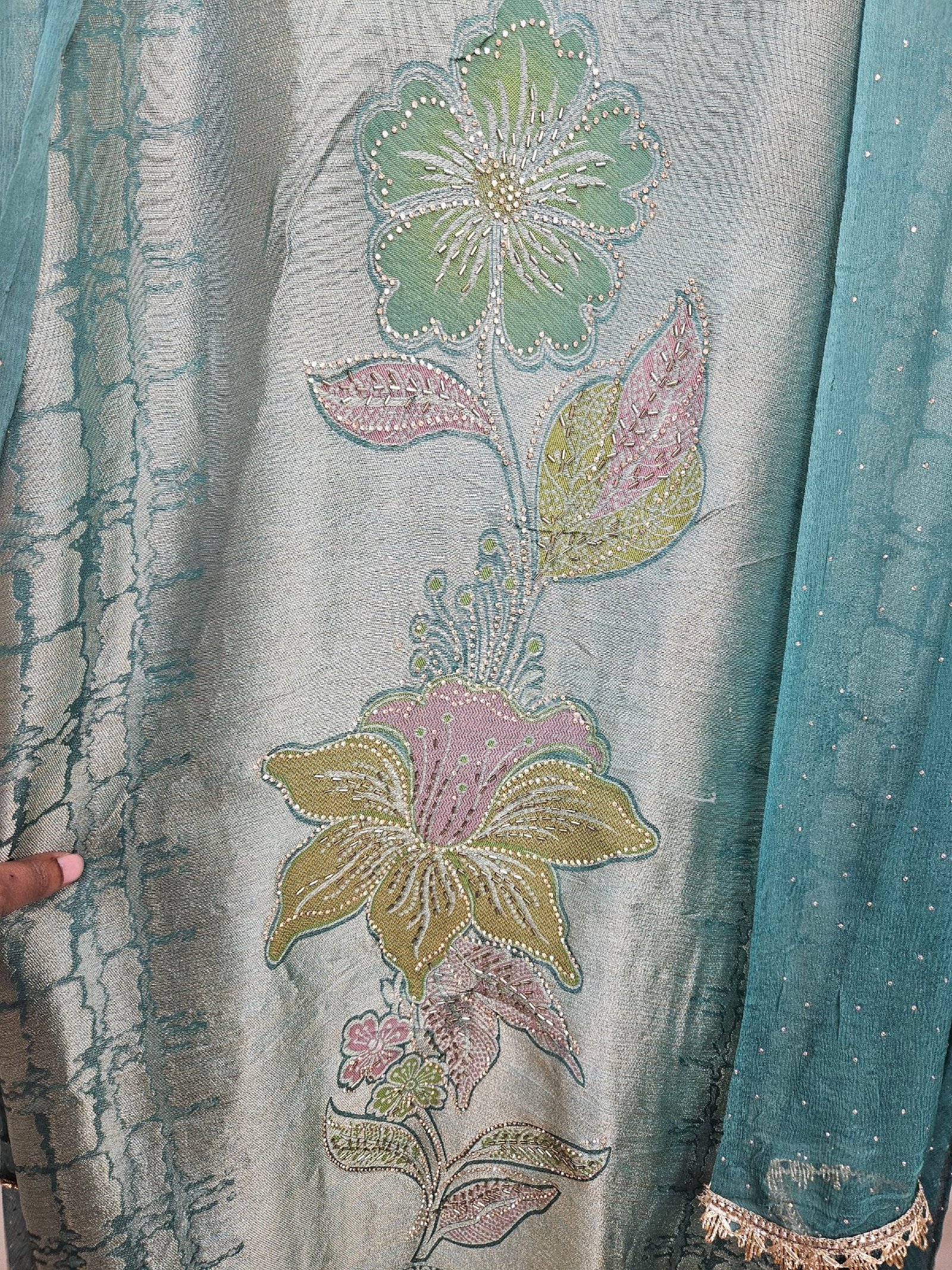 Pure Banarasi Tissue Silk Boutique Dress - Image 4