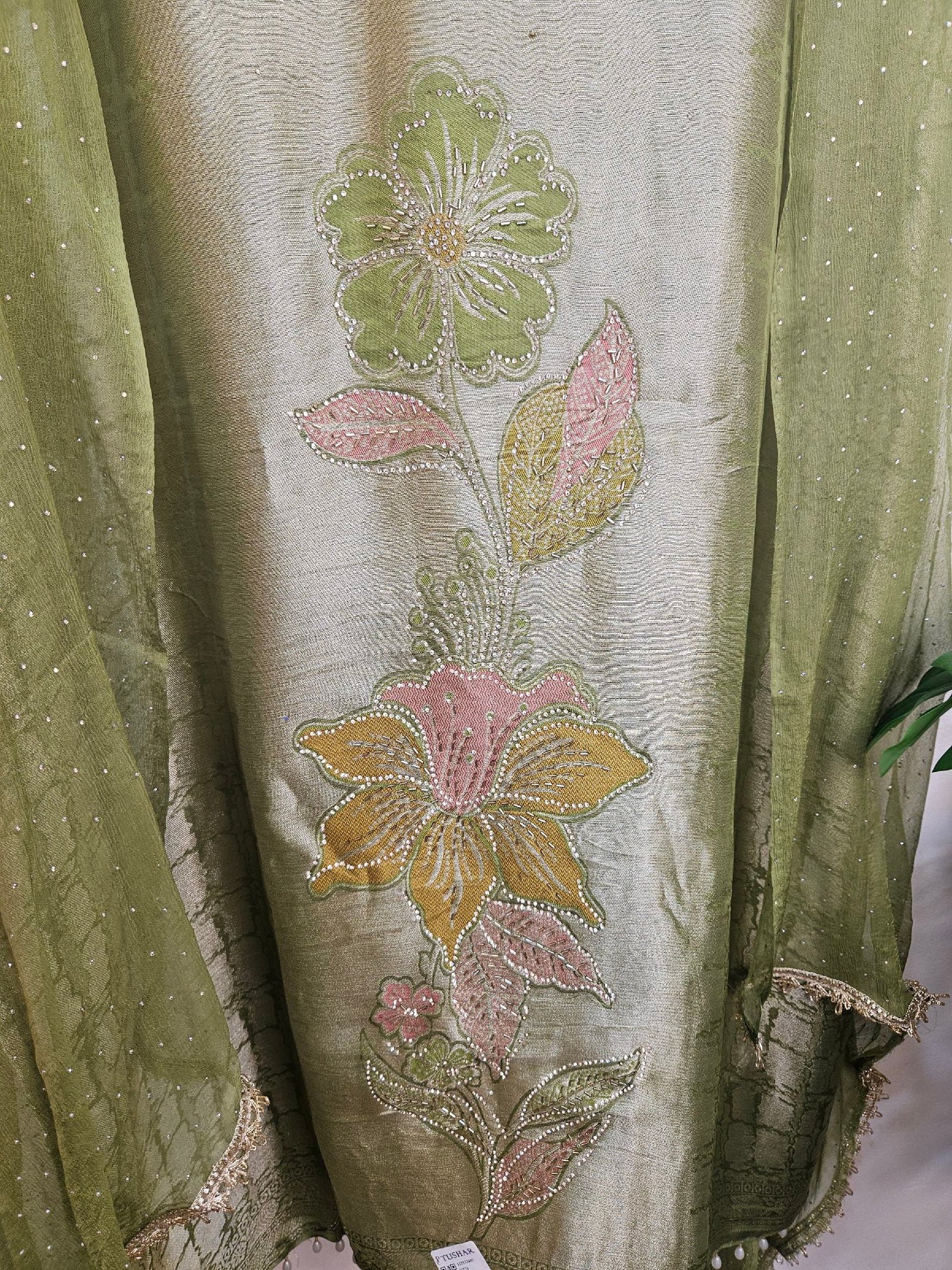 Pure Banarasi Tissue Silk Boutique Dress - Image 3
