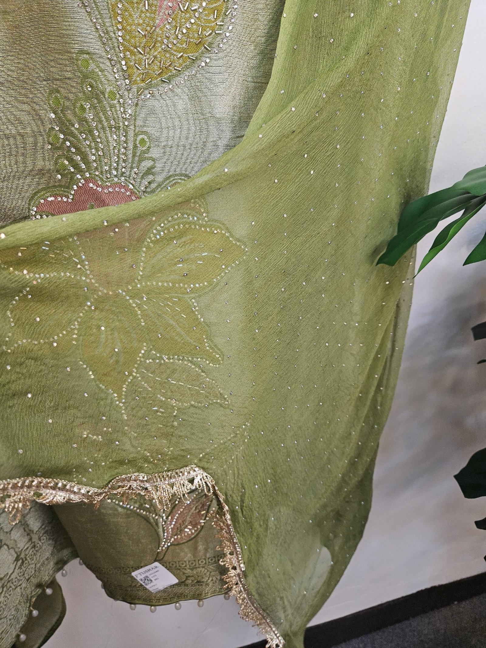 Pure Banarasi Tissue Silk Boutique Dress - Image 5