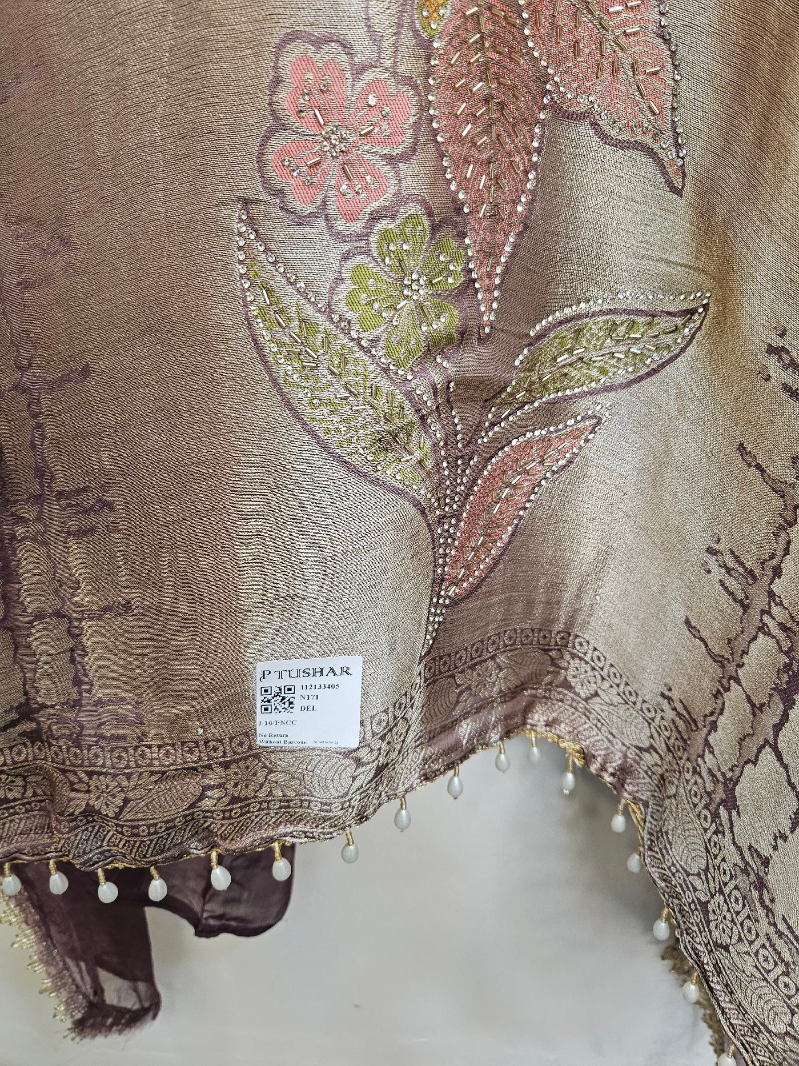 Pure Banarasi Tissue Silk Boutique Dress - Image 4