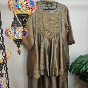 Pure Boutique Peplum Style Stitched Handwork Dress