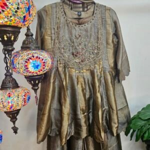 Pure Boutique Peplum Style Stitched Handwork Dress