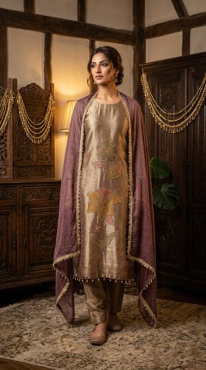 Pure Banarasi Tissue Silk Boutique Dress