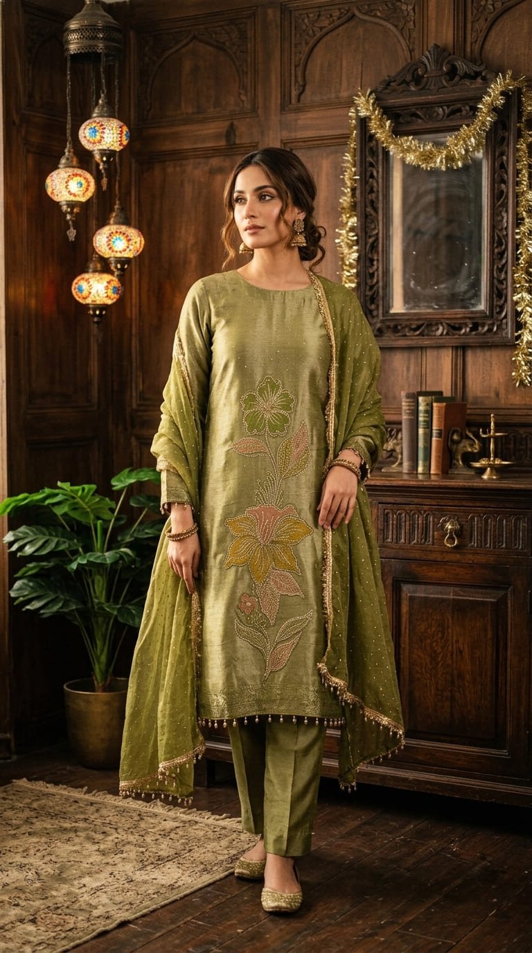 Pure Banarasi Tissue Silk Boutique Dress