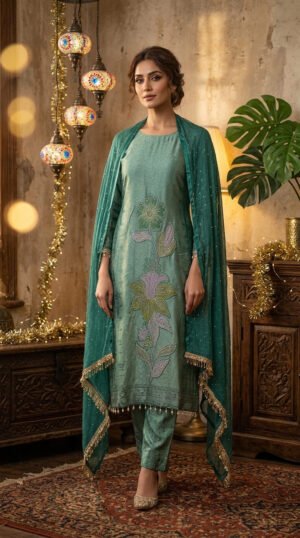 Pure Banarasi Tissue Silk Boutique Dress