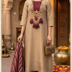 Pure Tissue Silk Fabric Stitched Dress – S002051C