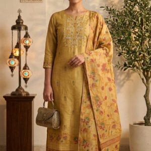 Pure Tassar Silk French-Knot Boutique Dress