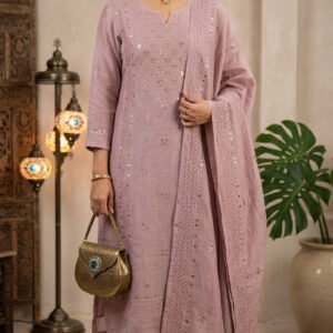 Pure Mul Chanderi Pitta Work Boutique Dress