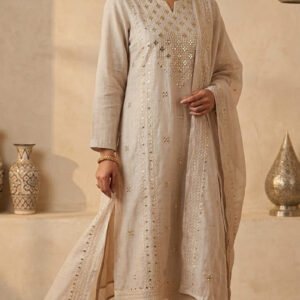 Pure Mul Chanderi Pitta Work Boutique Dress