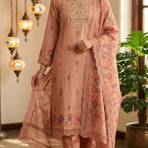 Pure Tassar Silk French-Knot Boutique Dress