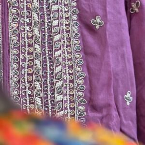 Pure Chinon Silk Handwork Sharara Set