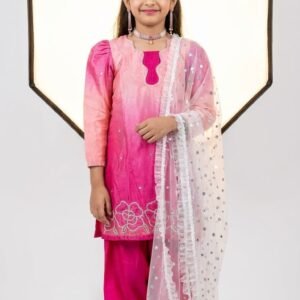 ​Kids’ Silk Farshi Salwar Suit with Handwork