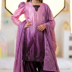 ​Kids’ Silk Farshi Salwar Suit with Handwork