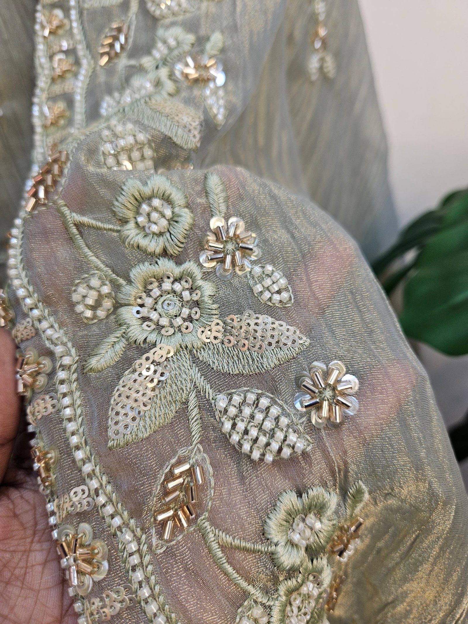 Pure Crush Tissue Simar Handwork Boutique Dress - Image 4