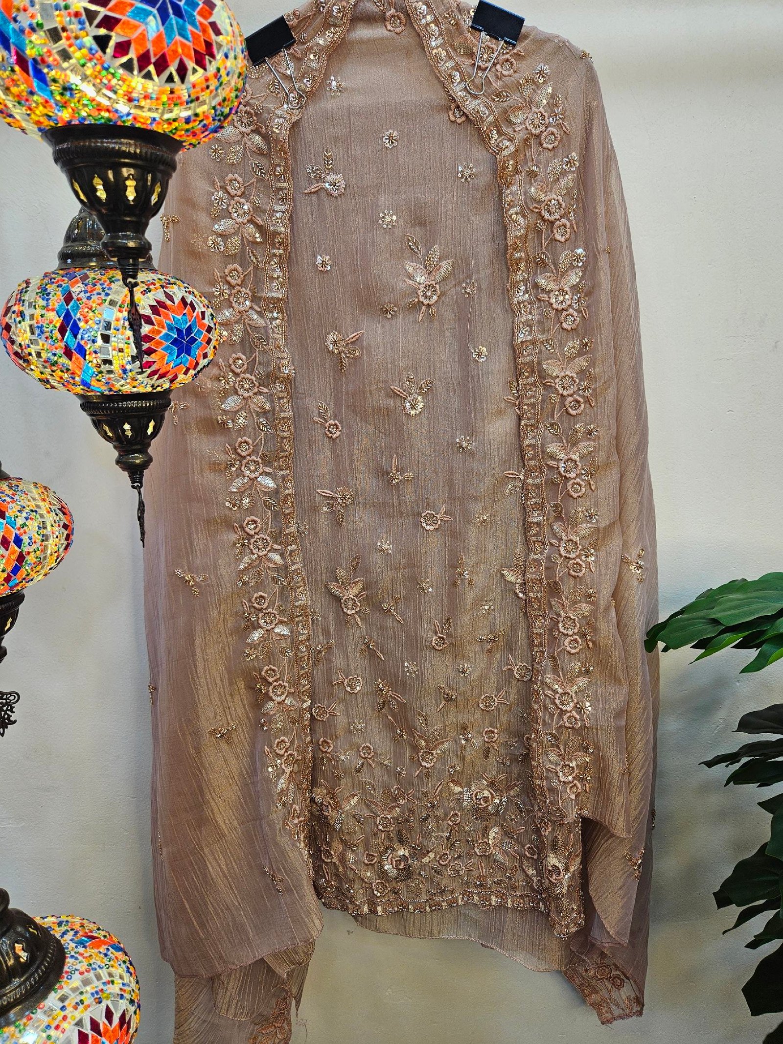 Pure Crush Tissue Simar Handwork Boutique Dress - Image 7