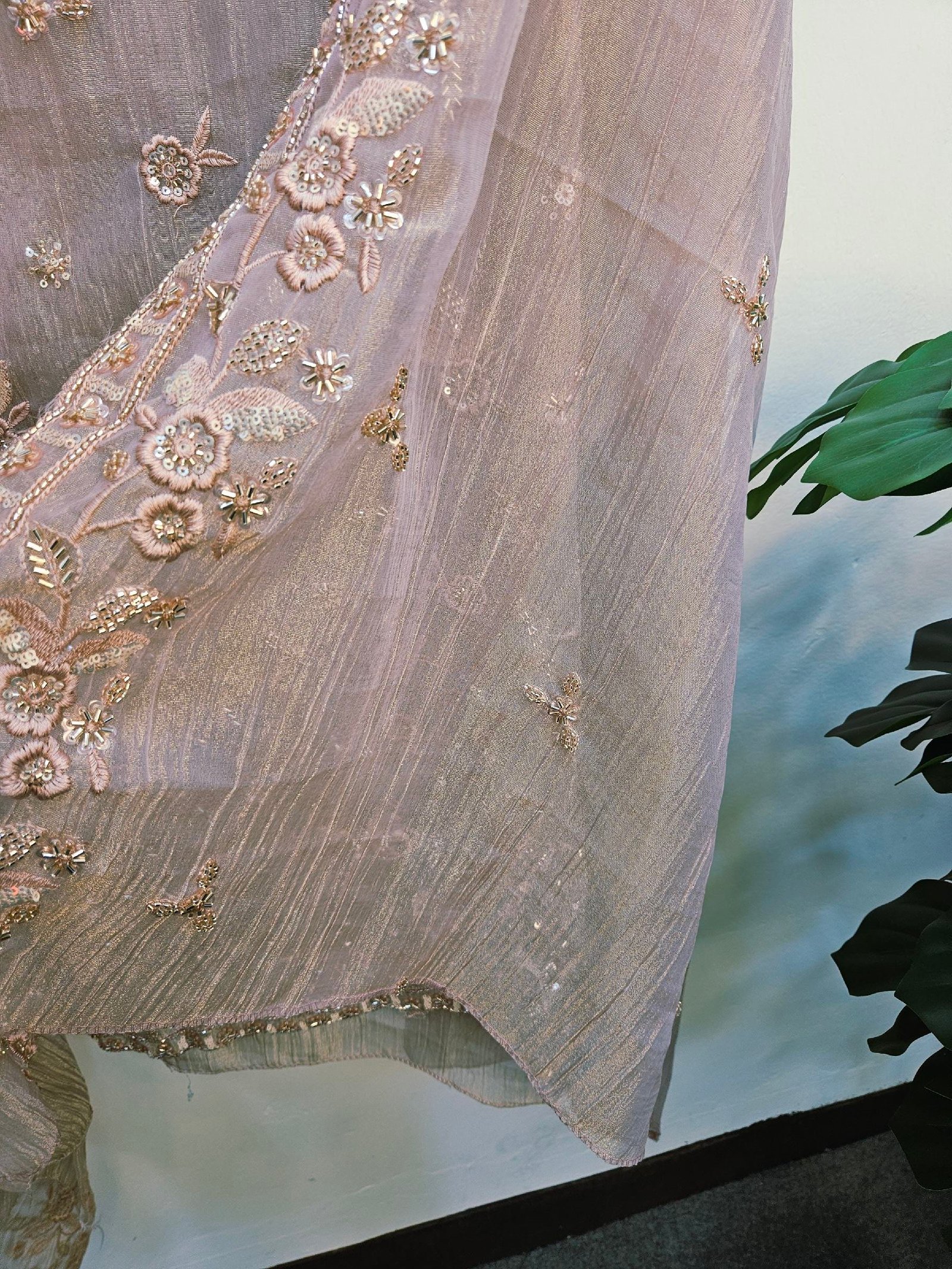 Pure Crush Tissue Simar Handwork Boutique Dress - Image 5