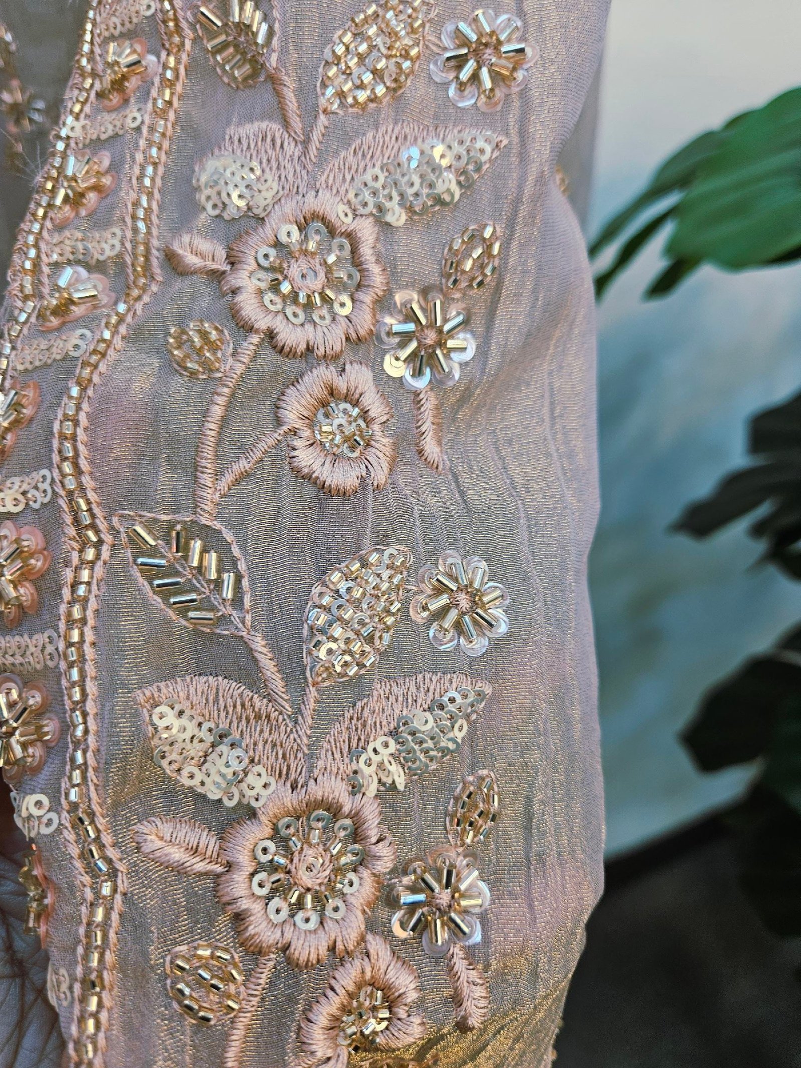 Pure Crush Tissue Simar Handwork Boutique Dress - Image 6