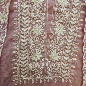 Pure Mul-Chanderi Chikankari Dress