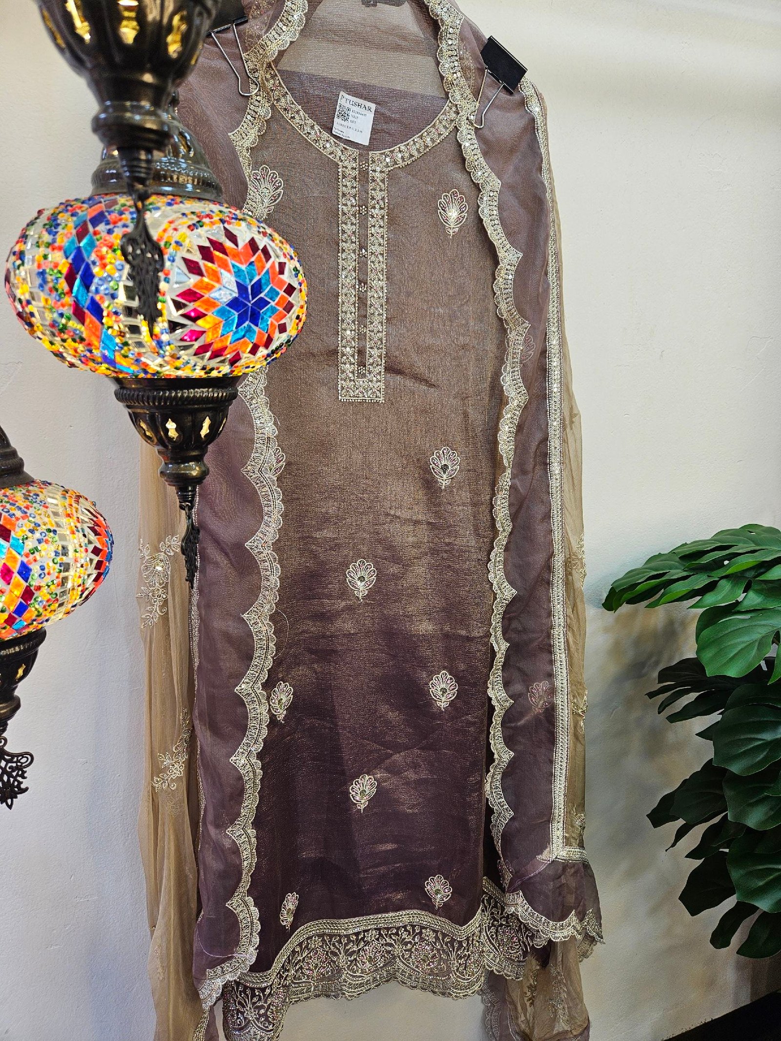 Pure Glass Simar Swarovski Stone Work Boutique Dress - Image 6