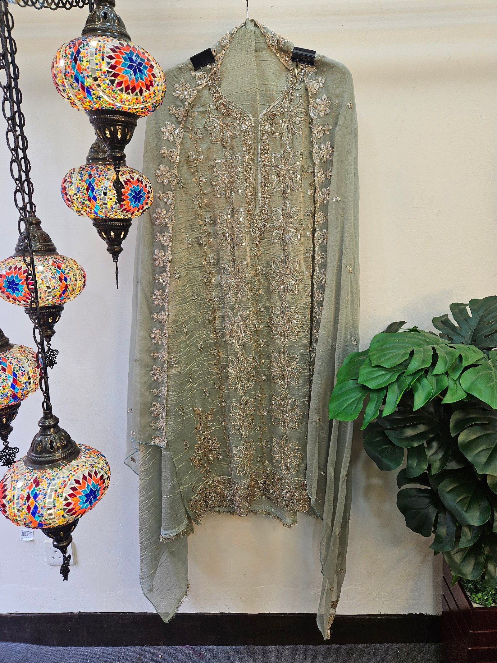 Pure Crush Tissue Simar With Full Handwork Boutique Dress - Image 8