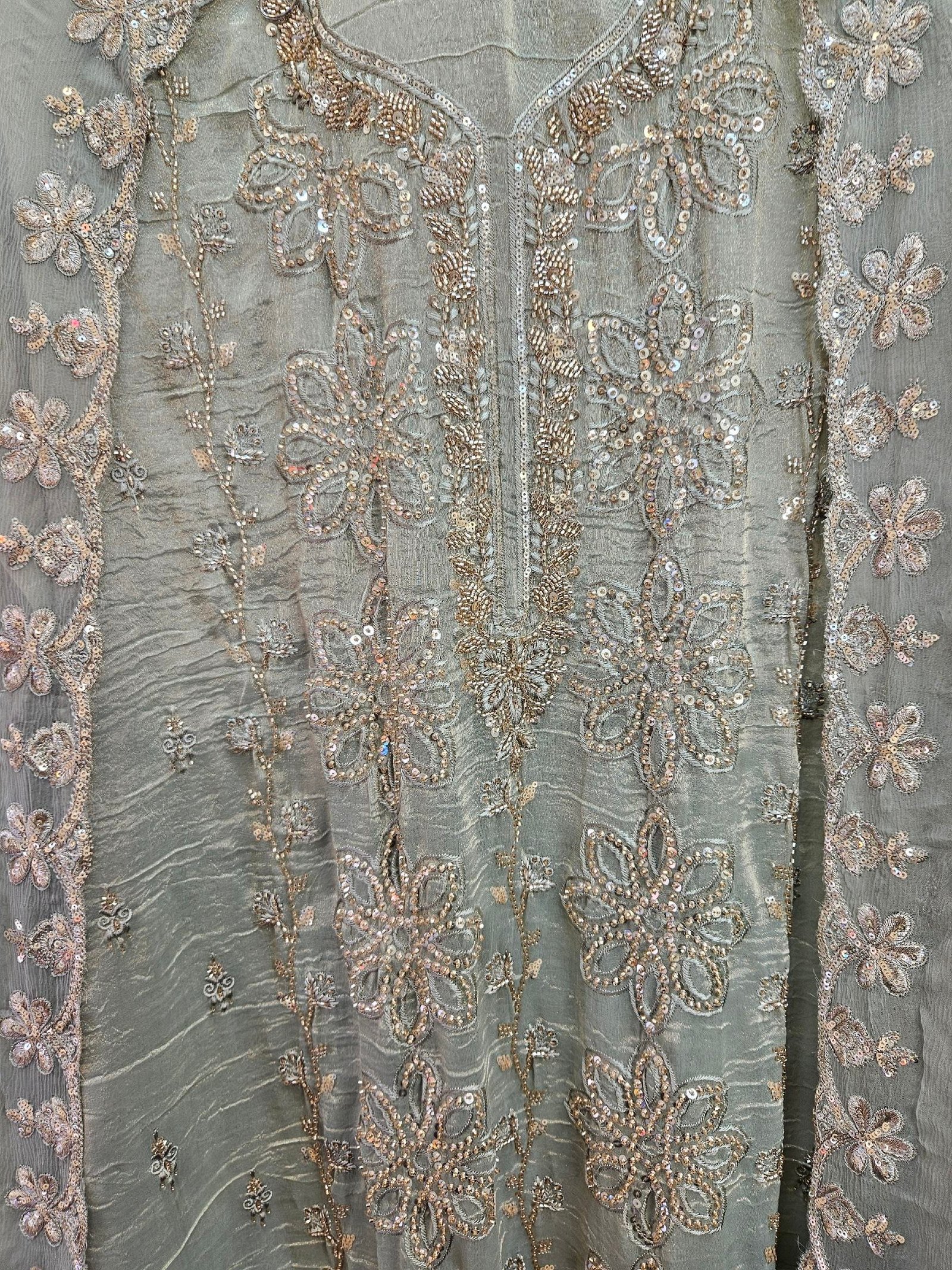 Pure Crush Tissue Simar With Full Handwork Boutique Dress - Image 3