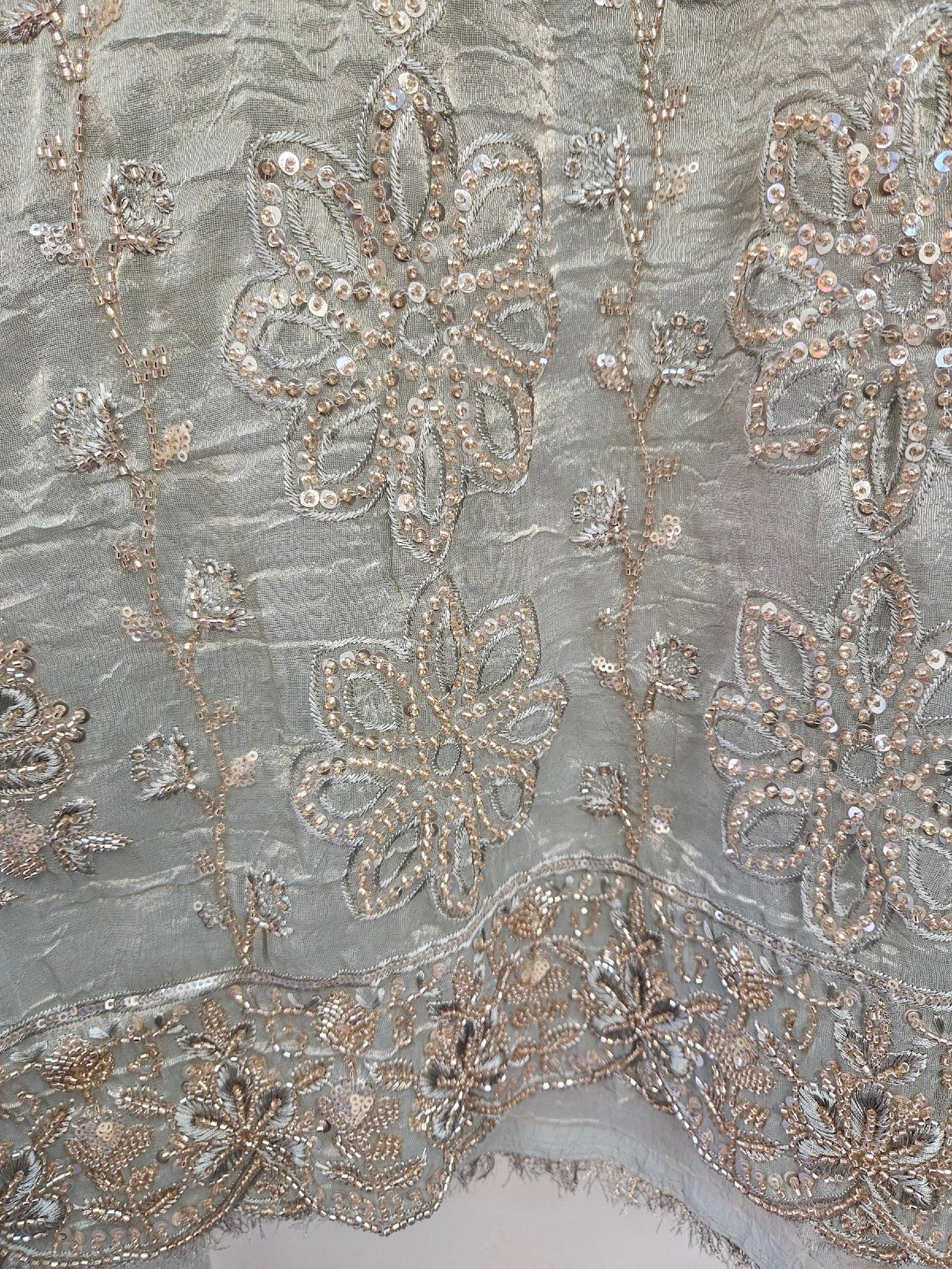 Pure Crush Tissue Simar With Full Handwork Boutique Dress - Image 7