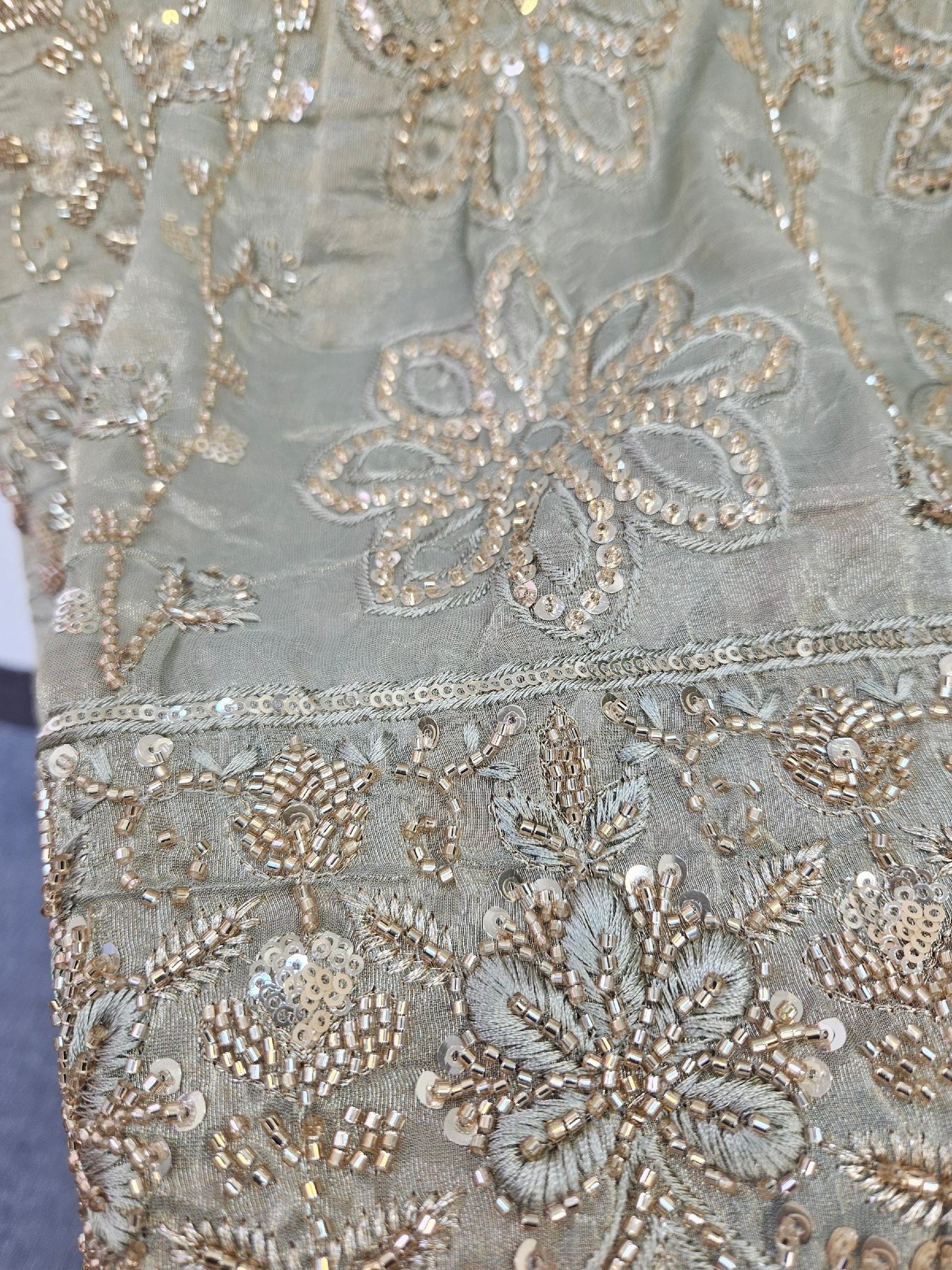 Pure Crush Tissue Simar With Full Handwork Boutique Dress - Image 6